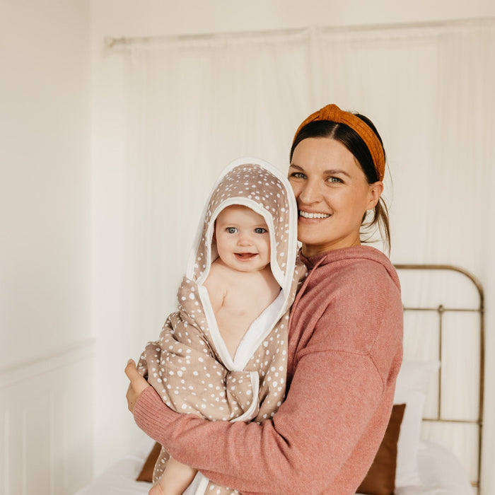 Copper Pearl Premium Baby Knit Hooded Towel | Fawn