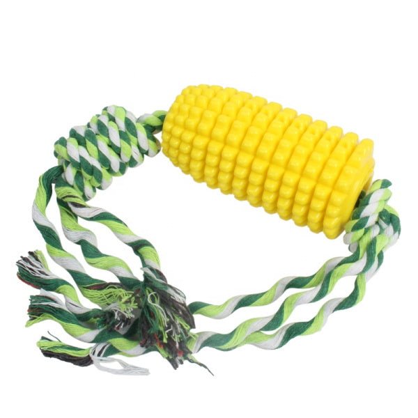 Corn on the Cob Enrichment Dog Toy - Rope & Tug Toy from . at DoggyTopia