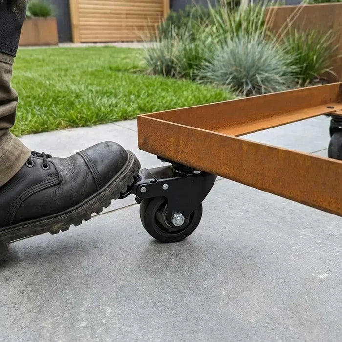 Corten Steel Wheel base for 1m Trough Planter 100cm(L) x 40cm(H) x 40cm(W)