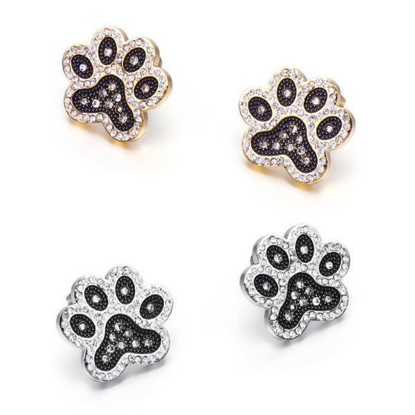 Crystal Paw Stud Earrings - Earrings from Sale at DoggyTopia