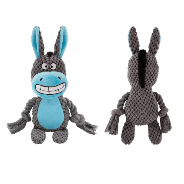 Darren Donkey Rope Corduroy Dog Toy - Plush and Rope Toys from . at DoggyTopia