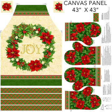 Deck the Halls - Apron Panel Beige Multi - C29004-12