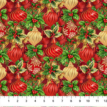 Deck the Halls - Baubles Red Multi - 28997-24