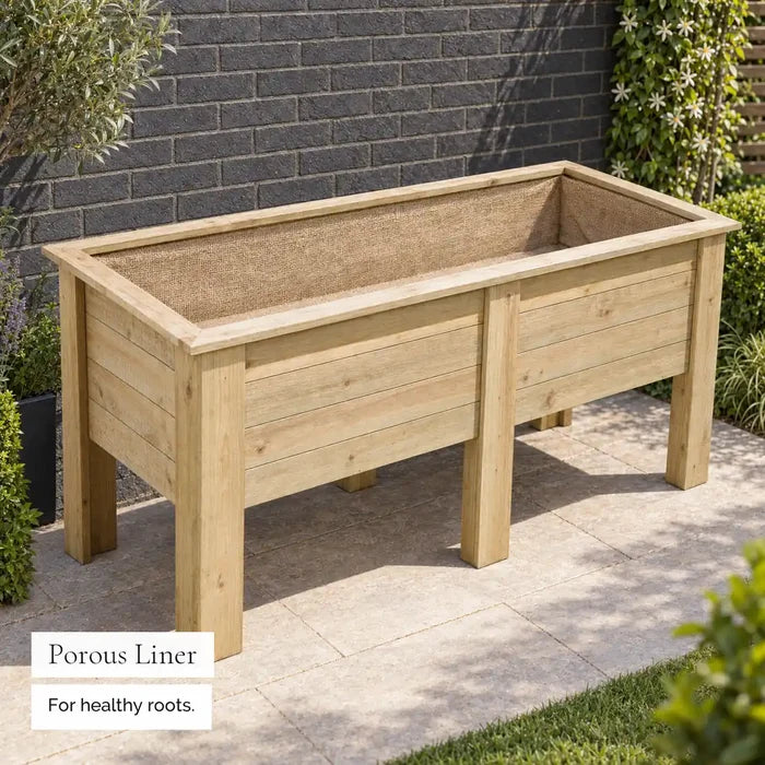 Deep Root V-Shape Timber Planter (1.8m) — liner