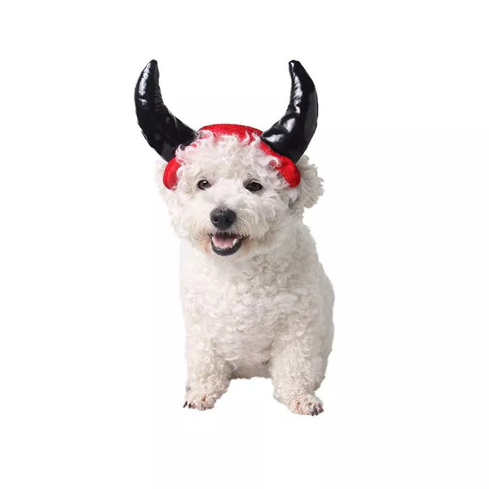Devil Horns Dog Headpiece - Costumes from Halloween at DoggyTopia