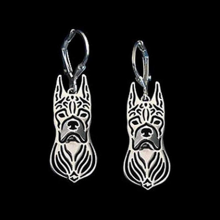 Dog Earrings - Boxer Ears Up - Earrings from . at DoggyTopia