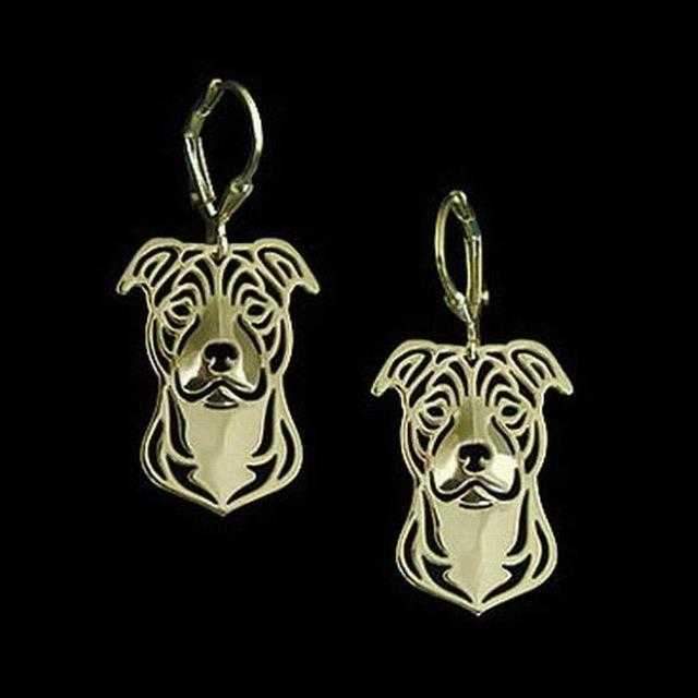 Dog Earrings - Staffy - Earrings from . at DoggyTopia
