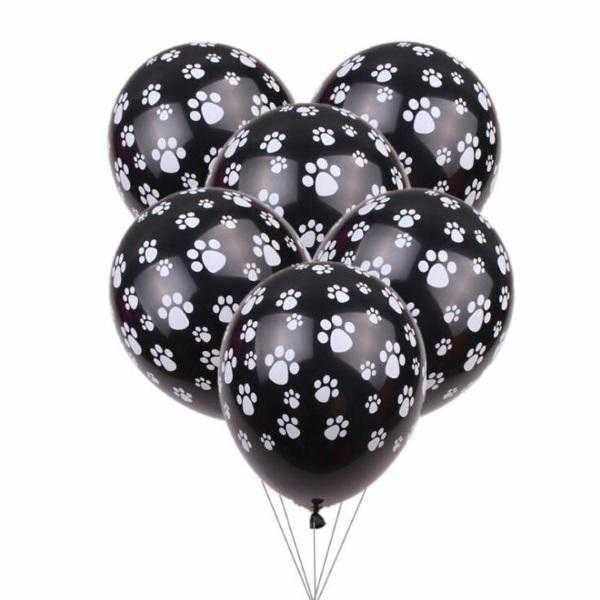 Dog Paw Prints Party Balloons - Black - Party Balloons from . at DoggyTopia