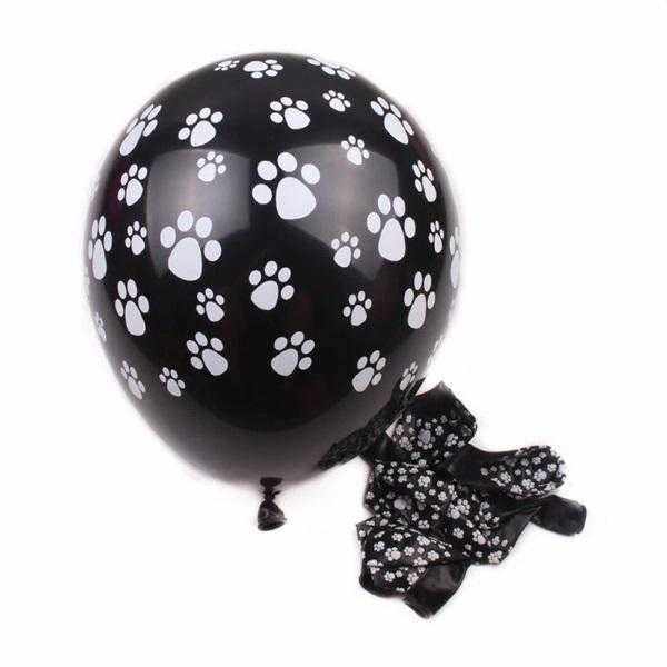 Dog Paw Prints Party Balloons - Black - Party Balloons from . at DoggyTopia