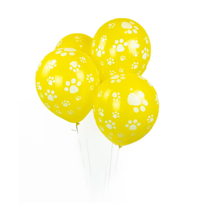 Dog Paw Prints Party Balloons - Yellow - Party Balloons from . at DoggyTopia