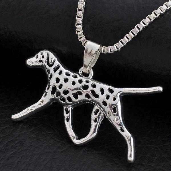 Dog Pendant Necklace - Dalmatian Walking - Necklaces from . at DoggyTopia