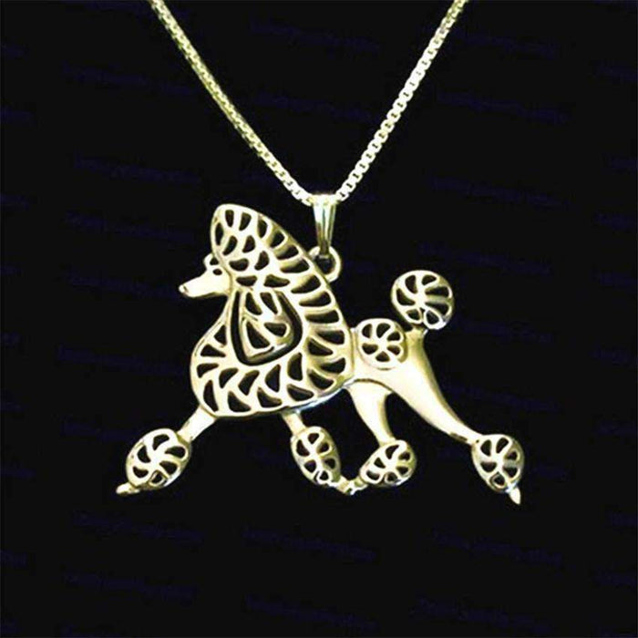 Dog Pendant Necklace - Poodle Walking - Necklaces from . at DoggyTopia