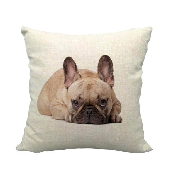 Fawn French Bulldog Lying Down Throw Cushion - Cushions from . at DoggyTopia