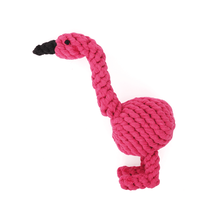 Flamingo Rope Dog Toy - Rope Toys from . at DoggyTopia