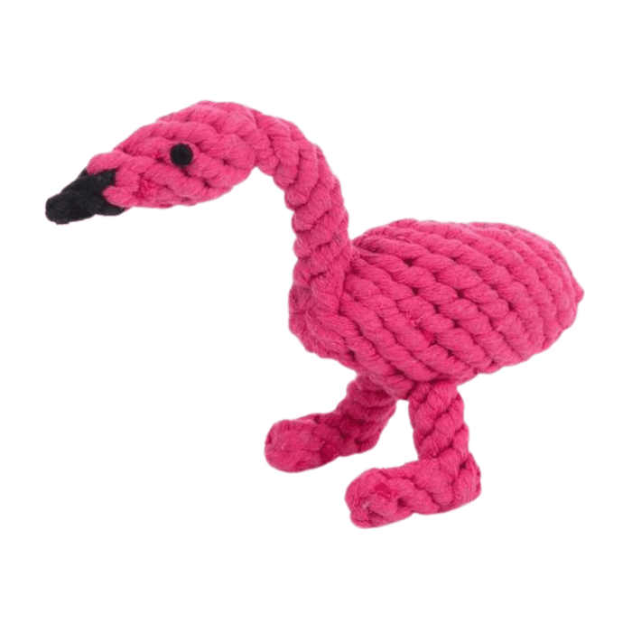 Flamingo Rope Dog Toy - Rope Toys from . at DoggyTopia