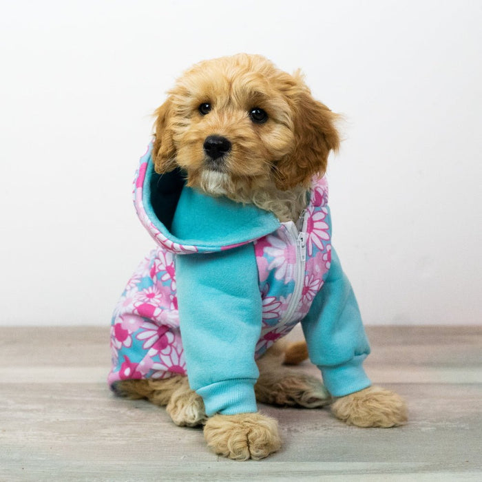 Flower Power Zip Hoodie - Hoodies from Sale at DoggyTopia