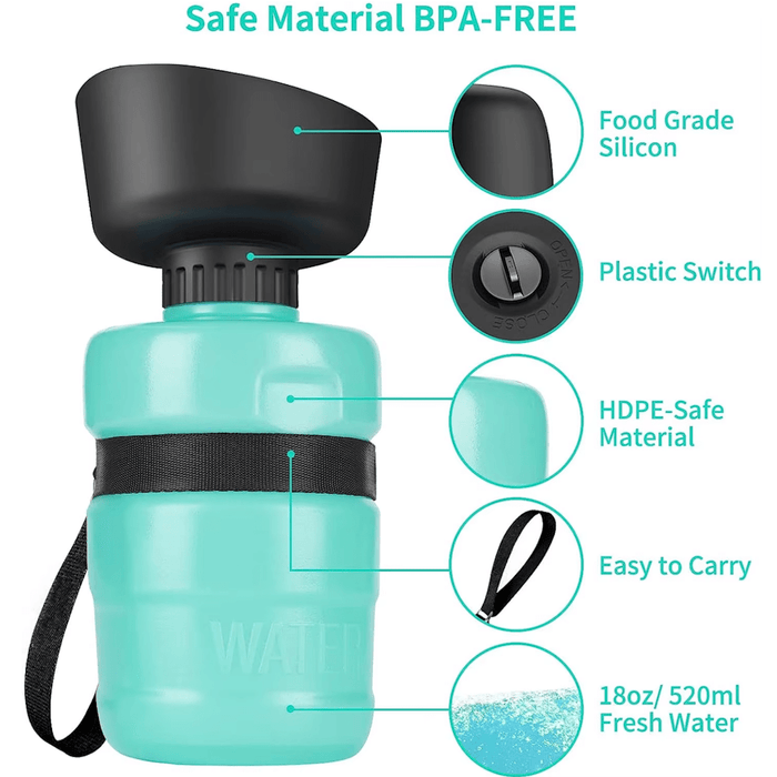 Foldable Dog Water Bottle - Travel Bottles from . at DoggyTopia