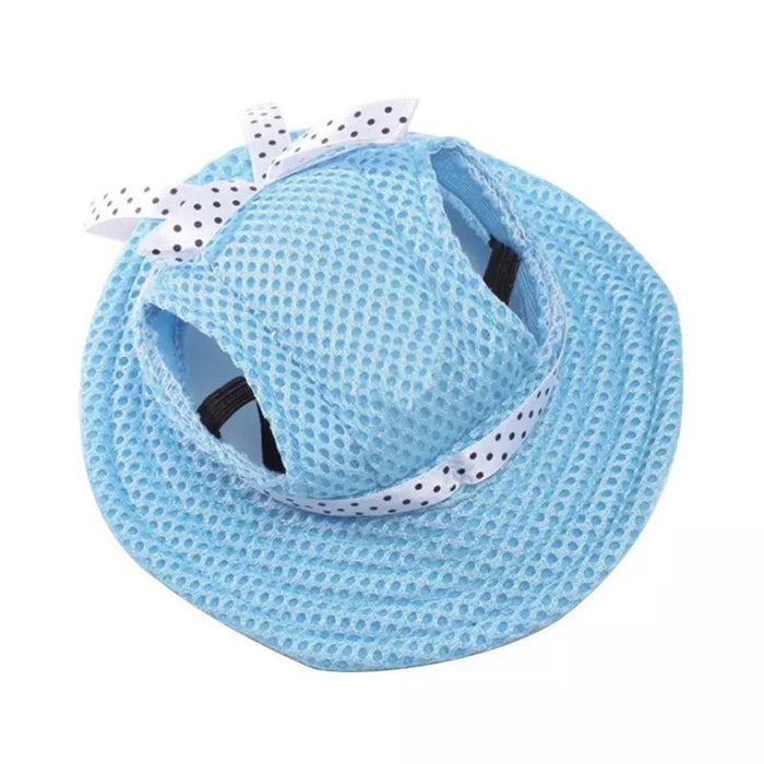 Full Brim Dog Sun Hat Blue - Dog Sun Hat from . at DoggyTopia