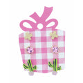 Gold Cross, Pink Circle Crystal, Cactus Earring