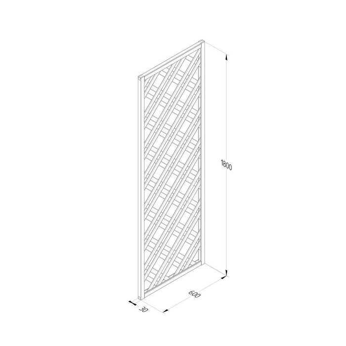 Grey Painted Lattice #0.6m