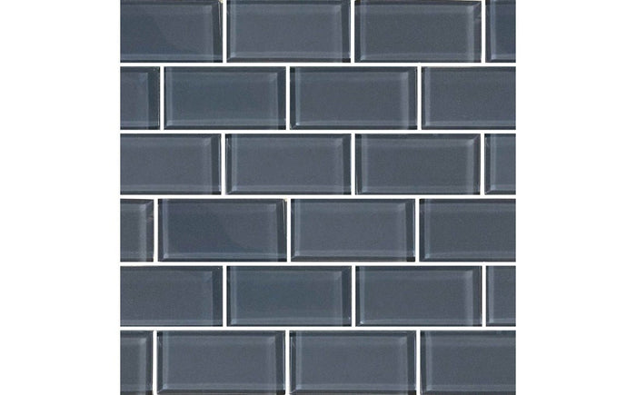 GS84896K2 2" x 4" Subway Glass Tile Blends Blue Gray - AquaDoc
