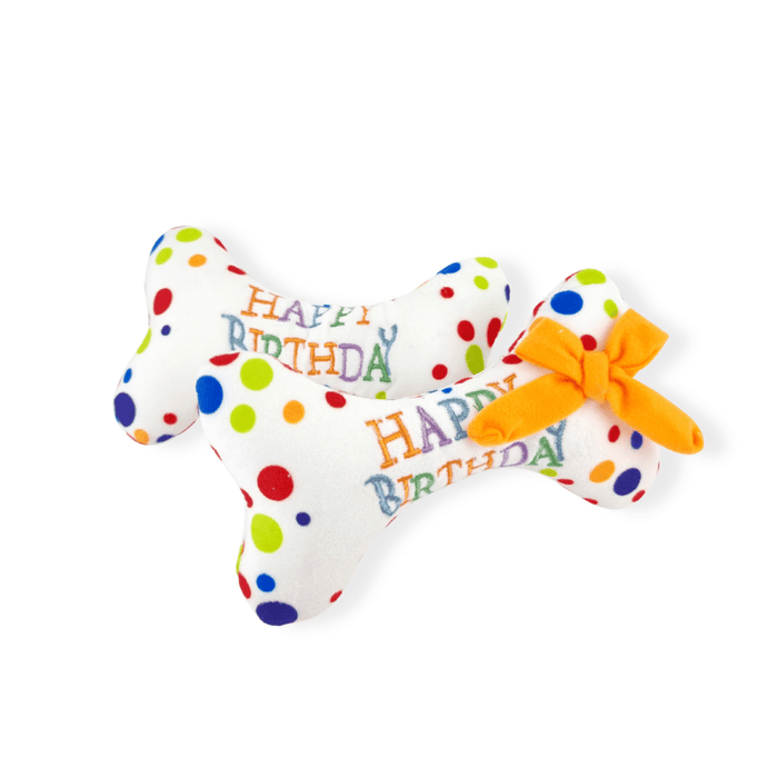 Happy Birthday Bone Dog Toy - Birthday Toys from . at DoggyTopia