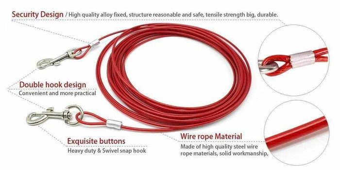 Heavy Duty Tie Out Cable 3 Meters - Tie Out Cables from . at DoggyTopia