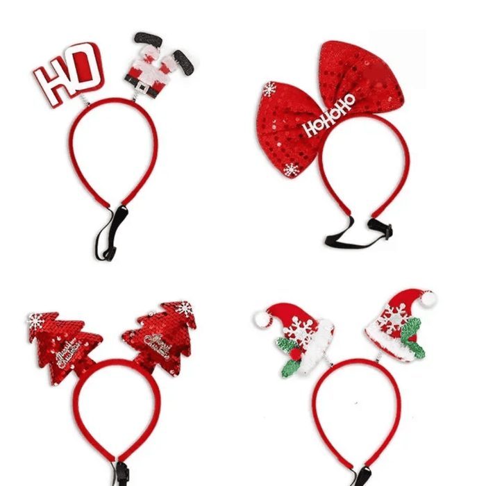 Ho / Santa Legs Christmas Dog Headband - Headpiece from Sale at DoggyTopia