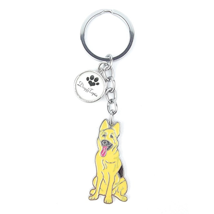 Key Ring German Shepherd Sitting - Key Rings from Sale at DoggyTopia