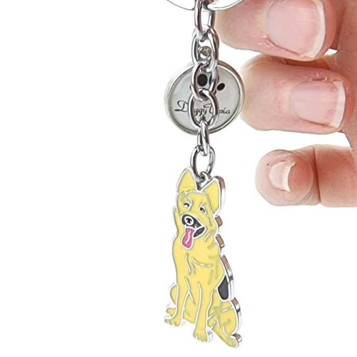 Key Ring German Shepherd Sitting - Key Rings from Sale at DoggyTopia
