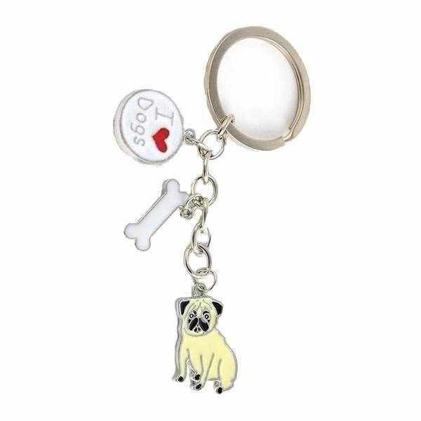 Key Ring Pug - Key Rings from . at DoggyTopia