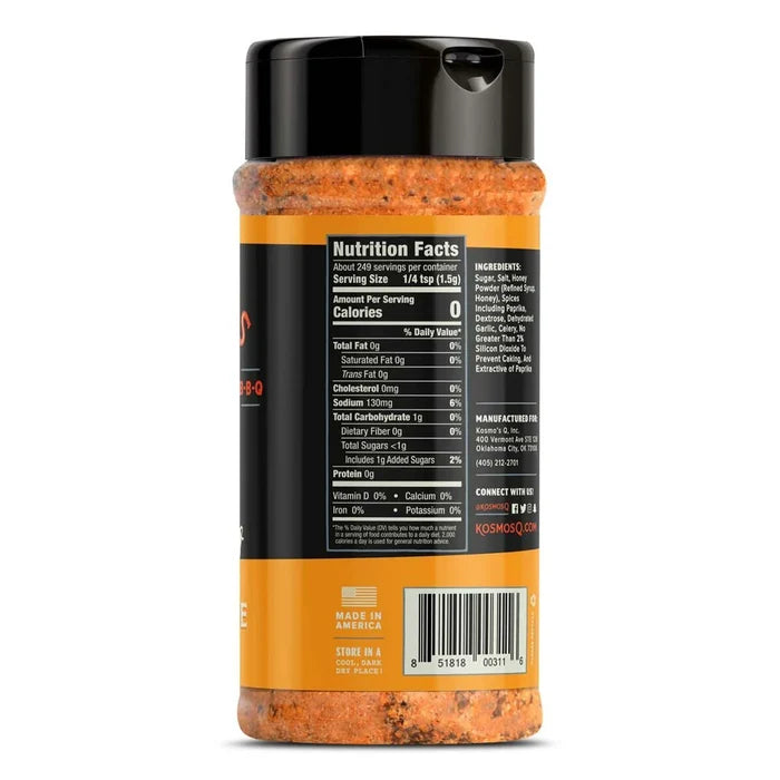 KOSMOS Q BBQ RUB - HONEY KILLER BEE 13.2oz