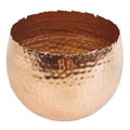 Large Metal bowl 22 x 17cm Hammered Copper Plated - Curvy Edge