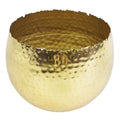 Large Metal bowl 22 x 17cm Hammered Gold Colour - Curvy Edge