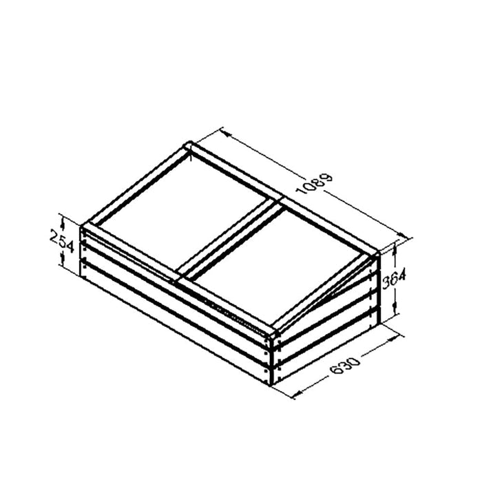 Large Timber Cold Frame #109cm(L) x 63(W) x 36(H)