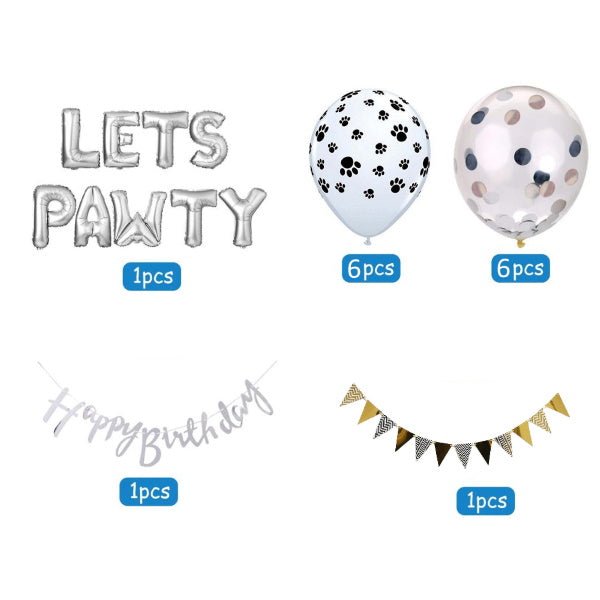 Lets Pawty Party Pack - Gold (34pcs) - Party Balloons from . at DoggyTopia