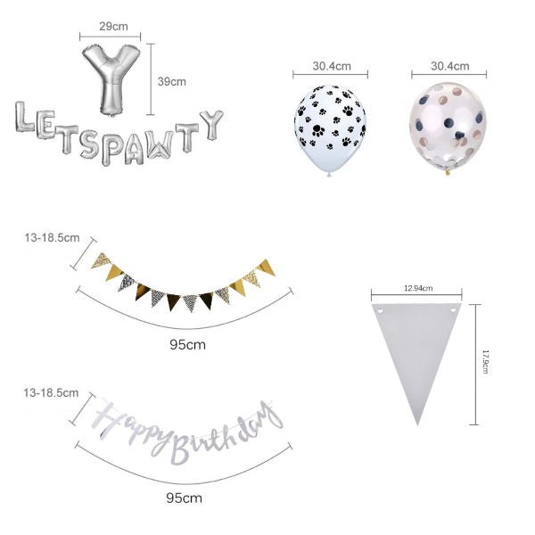 Lets Pawty Party Pack - Pink (34pcs) - Party Balloons from . at DoggyTopia