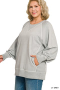 Light Grey French Terry Pullover Sweatshirt