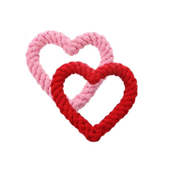 Love Heart Rope Dog Toy - Rope Toys from . at DoggyTopia