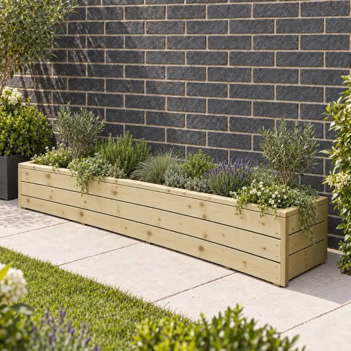 Low Level Lapline Timber Trough (1.8m) — planted hero