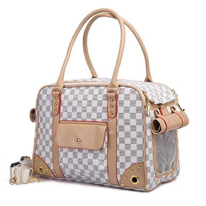 Luxe Checker Dog Carrier - Dog Carriers from . at DoggyTopia