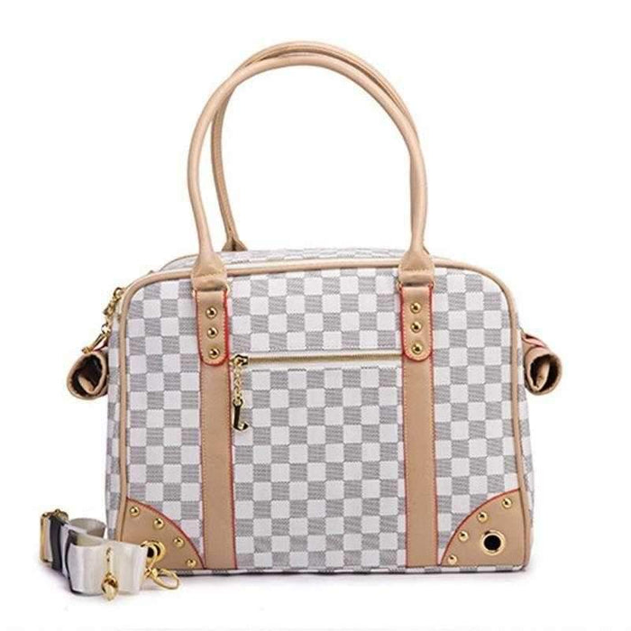 Luxe Checker Dog Carrier - Dog Carriers from . at DoggyTopia
