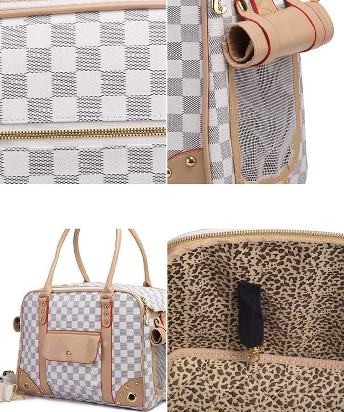 Luxe Checker Dog Carrier - Dog Carriers from . at DoggyTopia