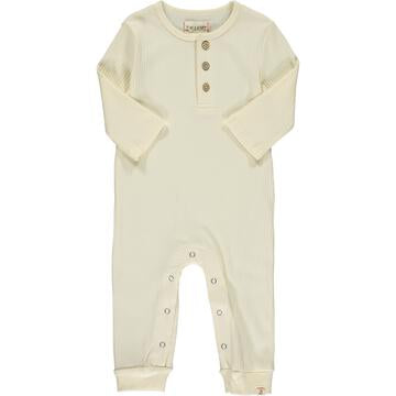 Me & Henry Mason Rib Romper | Cream Rib