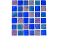 NPT 1" x 1" Equinox Textured Glass Tile Dark Blue EQX - MIDNIGHT - AquaDoc