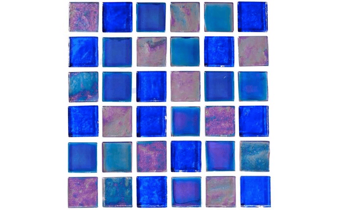 NPT 1" x 1" Equinox Textured Glass Tile Dark Blue EQX - MIDNIGHT - AquaDoc
