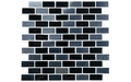 NPT 1" x 2" Iridescent Glass Tile Black SNR - BLACK1X2 - AquaDoc