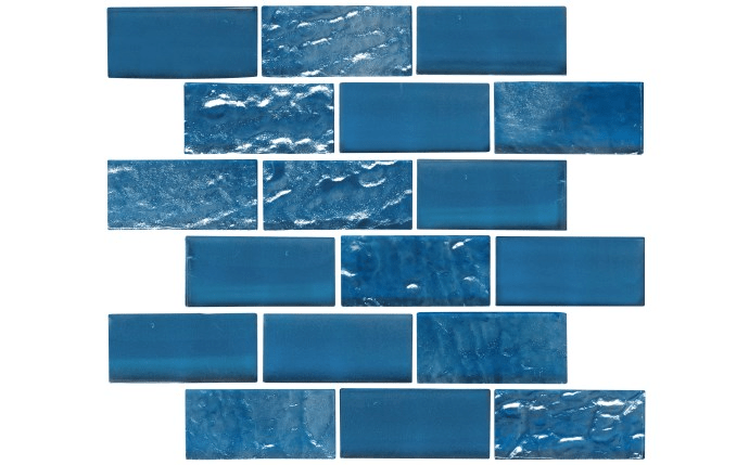NPT 2" x 4" Iridescent Glass Tile Blue ELY - BLUE2X4 - AquaDoc