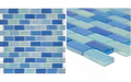 NPT GC82348B8 1" x 2" Crystal Iridescent Glass Tile Blends Sky Blue Blend - AquaDoc