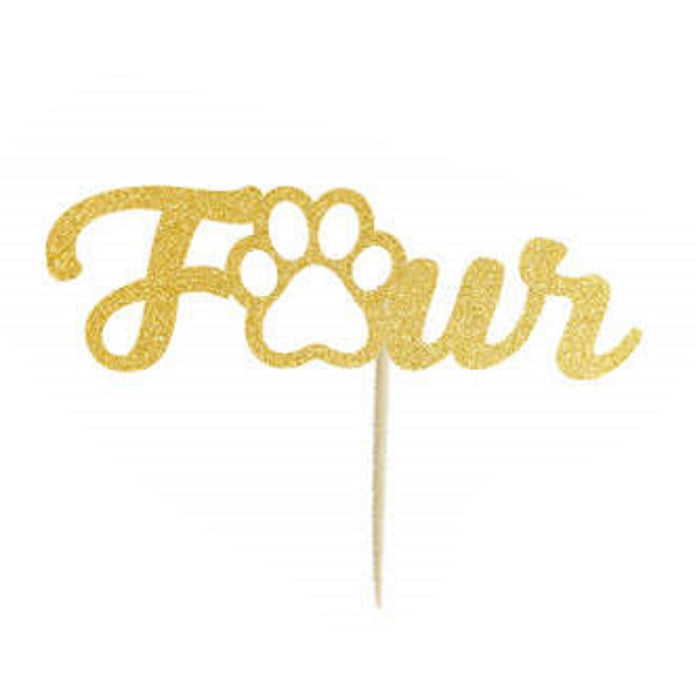 Number Four - Dog Cake Topper - Cake Toppers from . at DoggyTopia